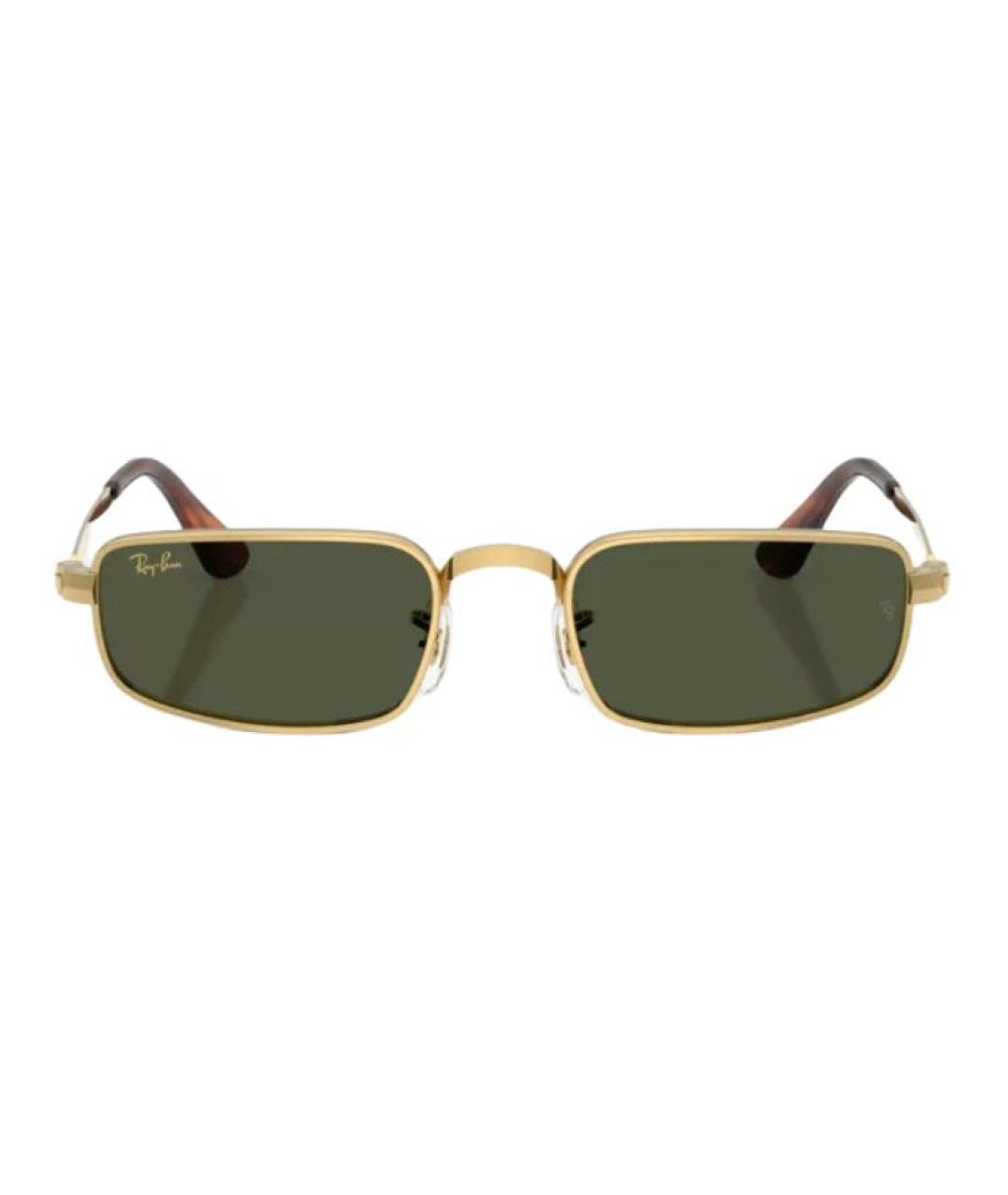 RAY BAN Золотые металлические солнцезащитные очки, фото 2