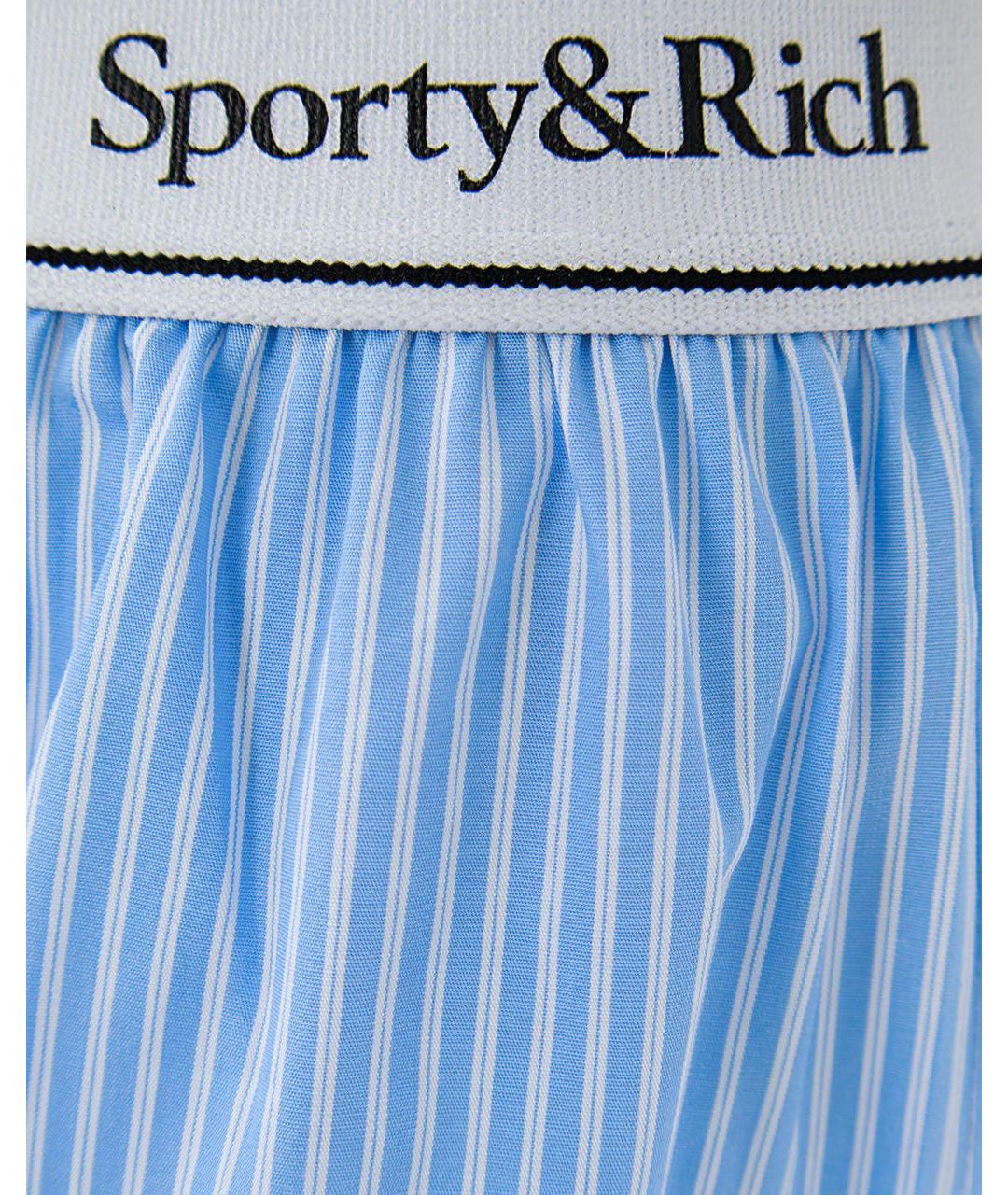 SPORTY AND RICH Голубые хлопковые шорты, фото 2