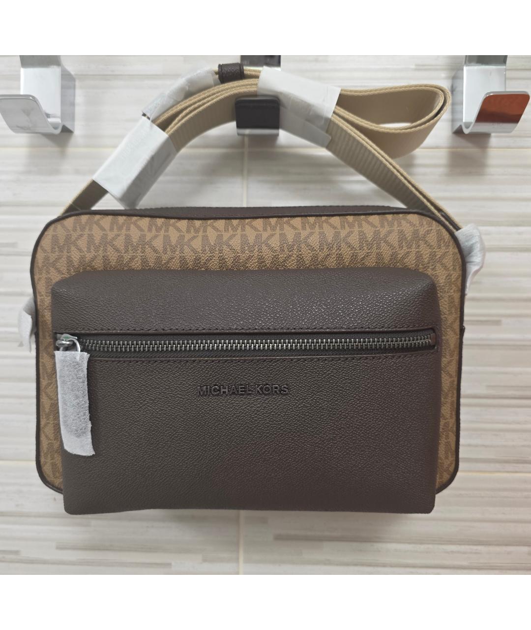 MICHAEL KORS Коричневая сумка на плечо из канвы, фото 4