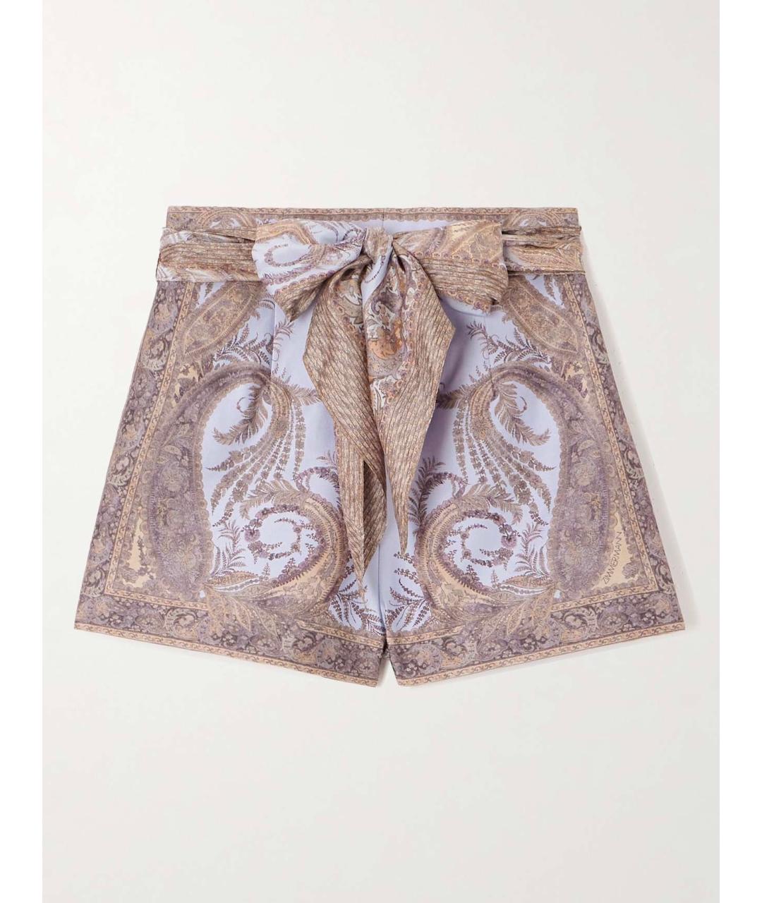 ZIMMERMANN Фиолетовые шелковые шорты, фото 10