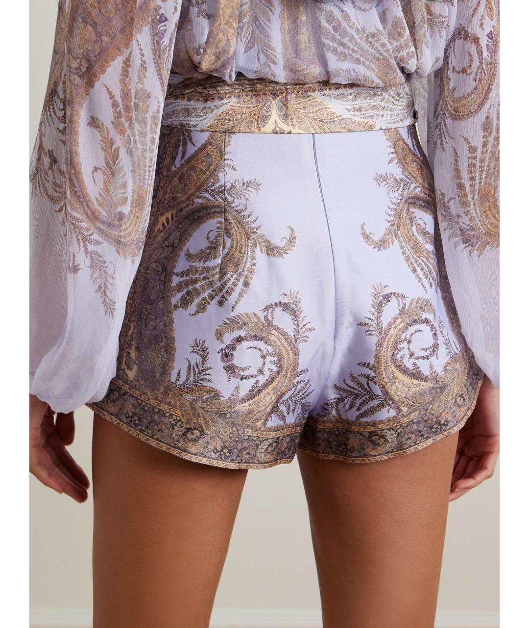 ZIMMERMANN Фиолетовые шелковые шорты, фото 3