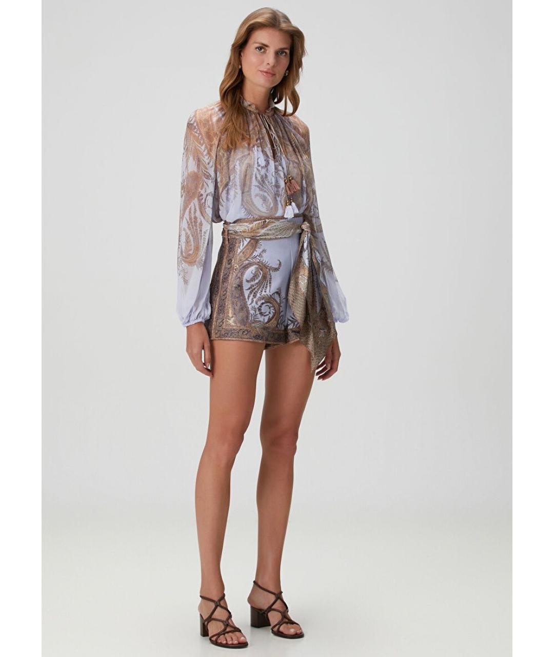 ZIMMERMANN Фиолетовые шелковые шорты, фото 9