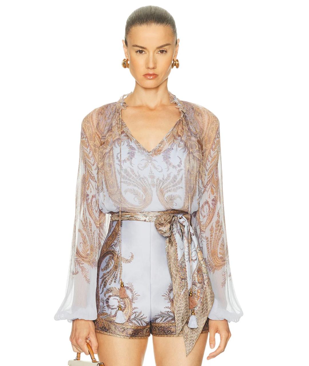 ZIMMERMANN Фиолетовые шелковые шорты, фото 8