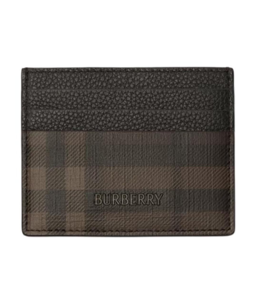 BURBERRY Коричневый кожаный кардхолдер, фото 1