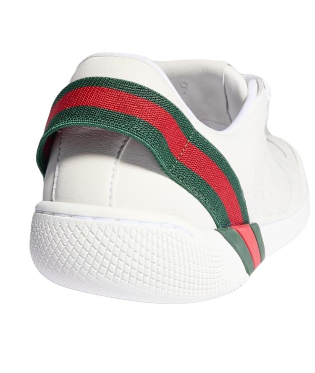 GUCCI Белые кожаные низкие кроссовки / кеды, фото 5
