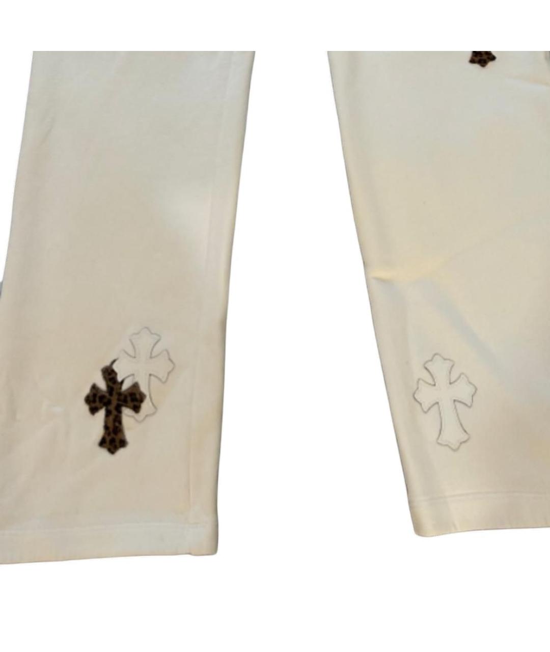 CHROME HEARTS Белые прямые брюки, фото 3
