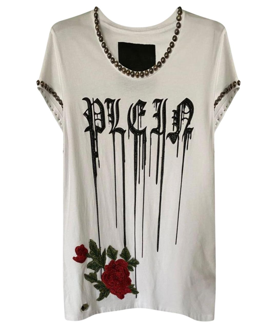 PHILIPP PLEIN Белая хлопковая футболка, фото 1
