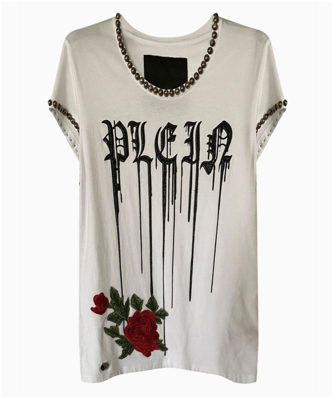 PHILIPP PLEIN Белая хлопковая футболка, фото 8
