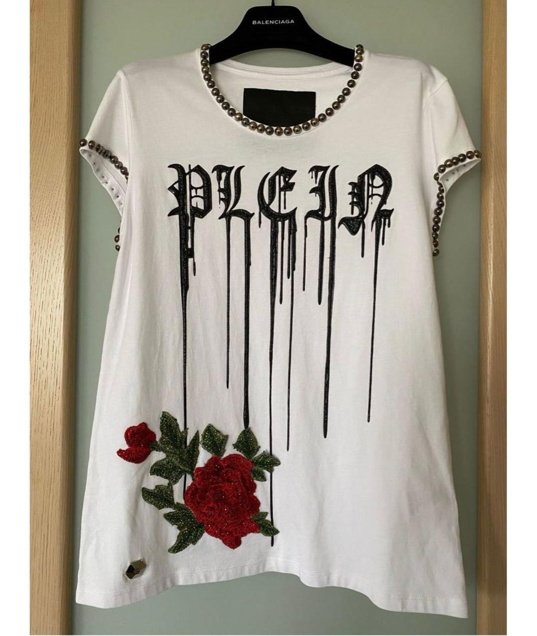 PHILIPP PLEIN Белая хлопковая футболка, фото 7