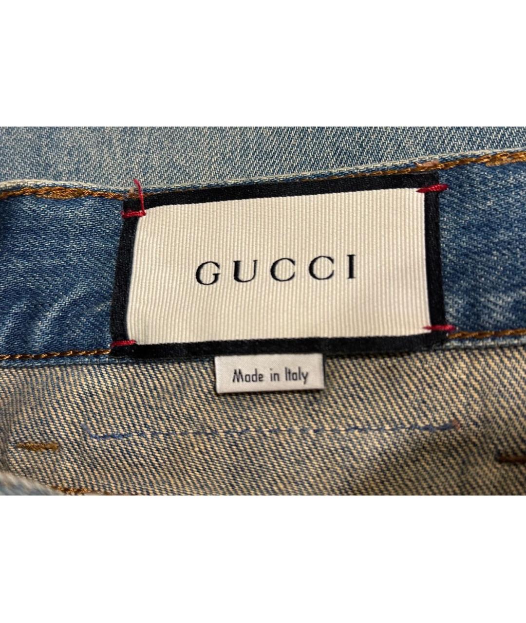 GUCCI Синие хлопковые джинсы скинни, фото 5