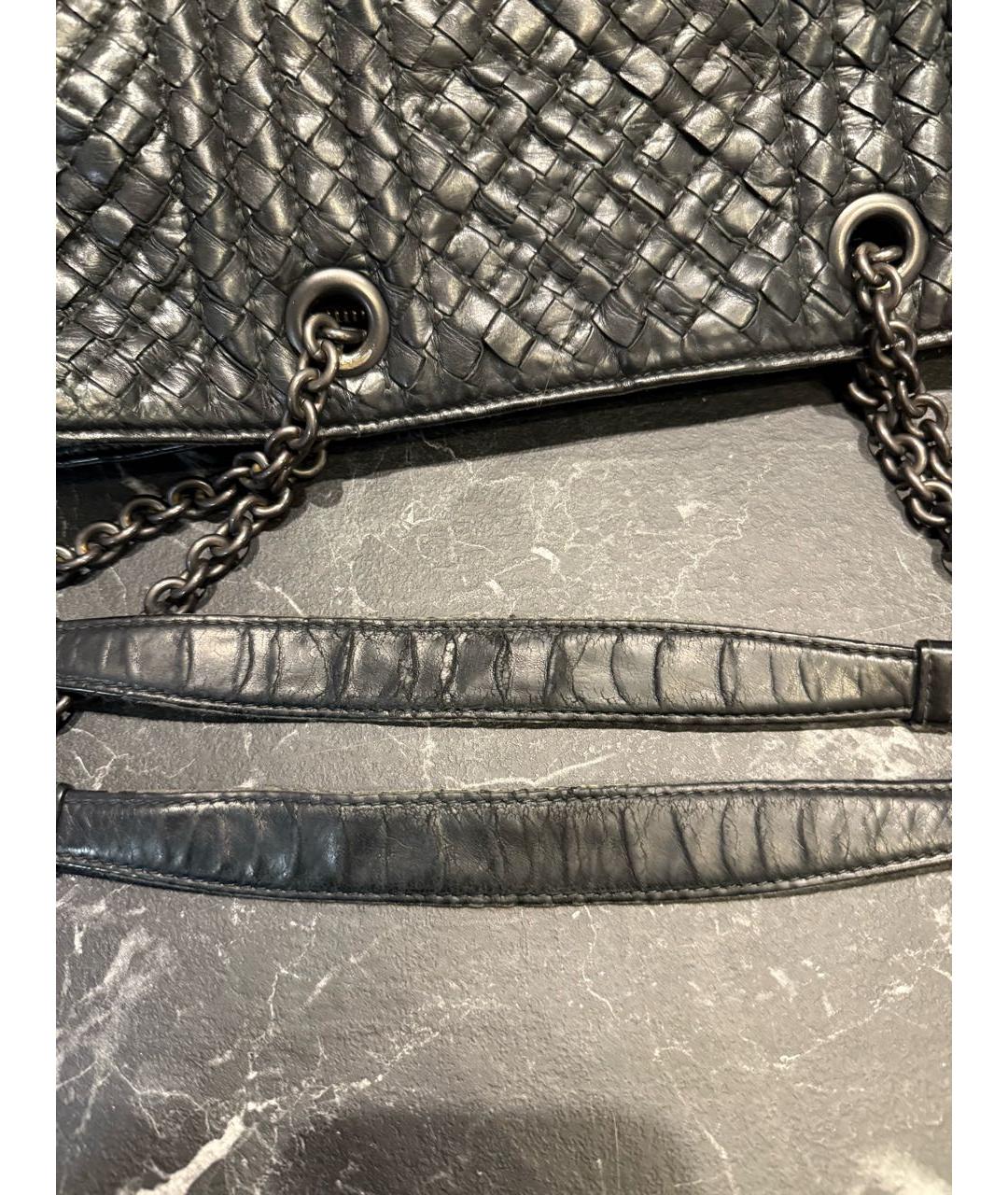 BOTTEGA VENETA Черная кожаная сумка с короткими ручками, фото 5