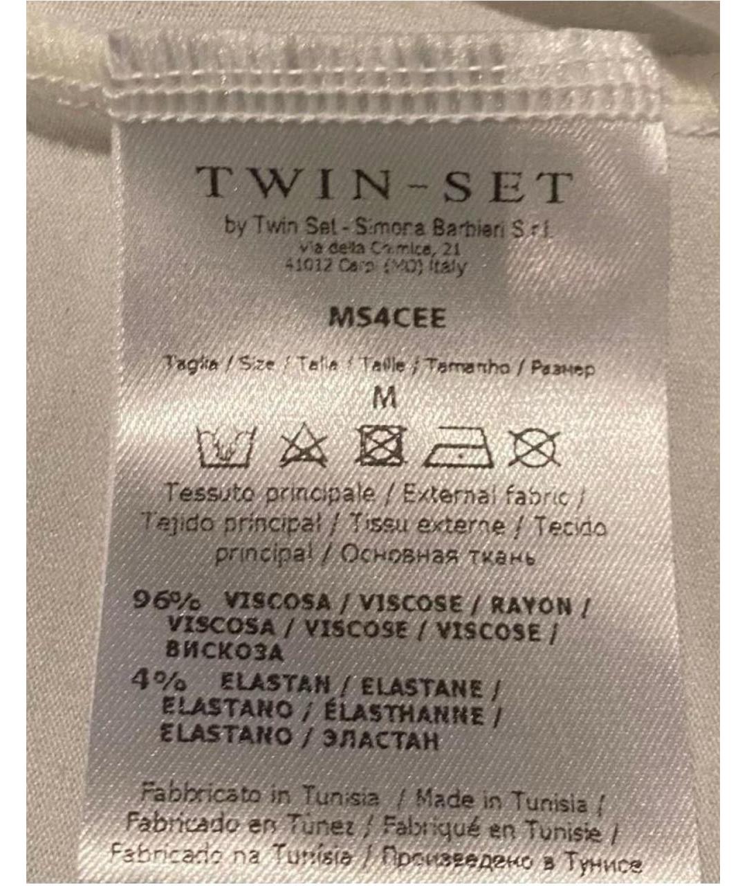 TWIN-SET Бежевая вискозная майка, фото 4