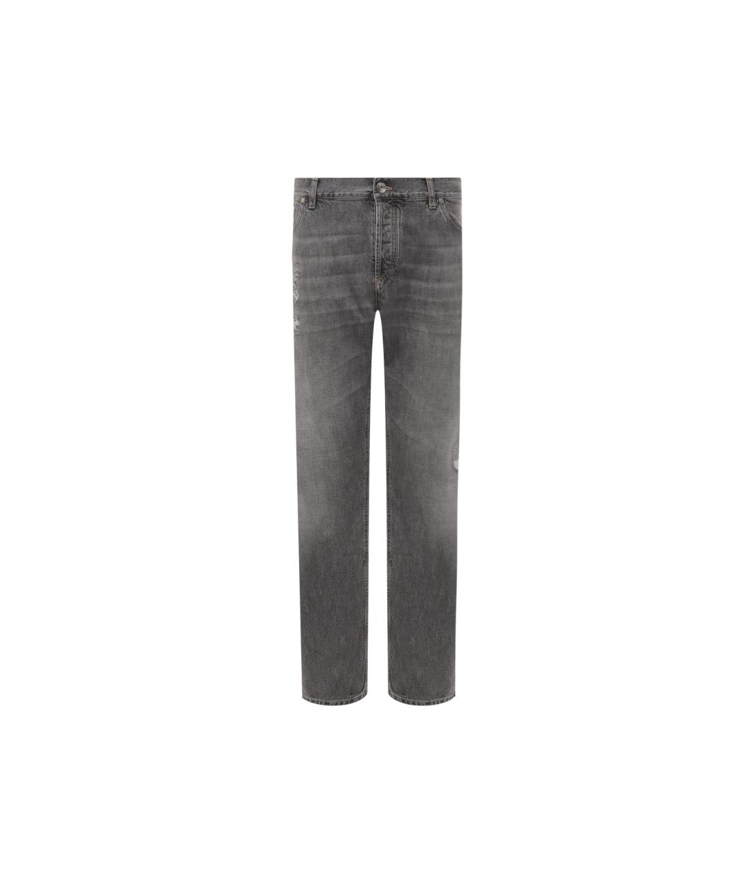 BRUNELLO CUCINELLI Серые хлопковые прямые джинсы, фото 1