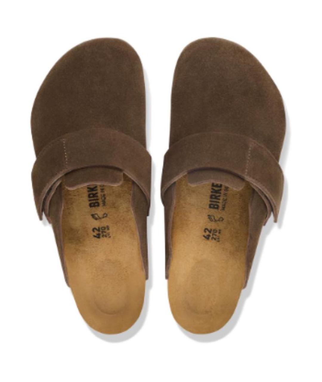 BIRKENSTOCK Коричневые замшевые сабо, фото 2