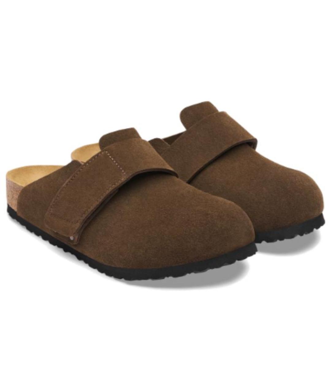 BIRKENSTOCK Коричневые замшевые сабо, фото 3