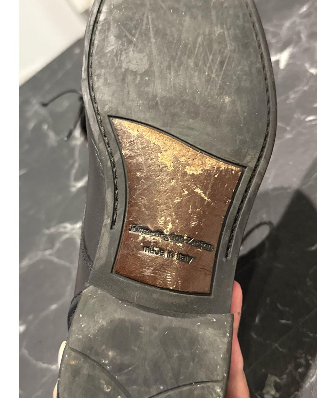 ERMENEGILDO ZEGNA XXX Черные кожаные туфли, фото 4