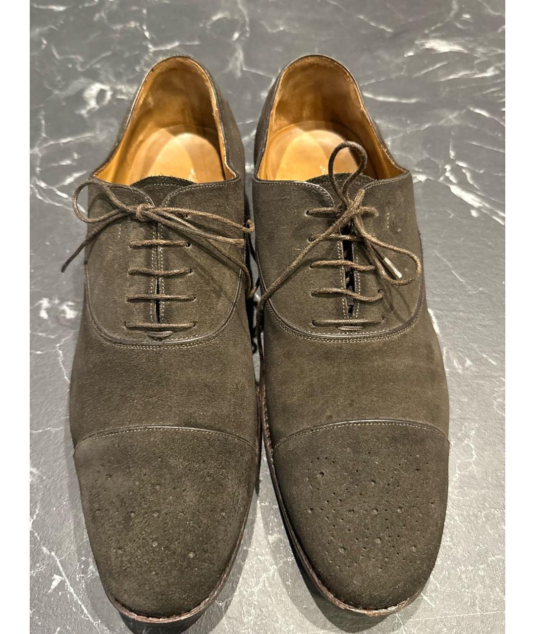 FERRAGAMO Антрацитовые замшевые туфли, фото 2