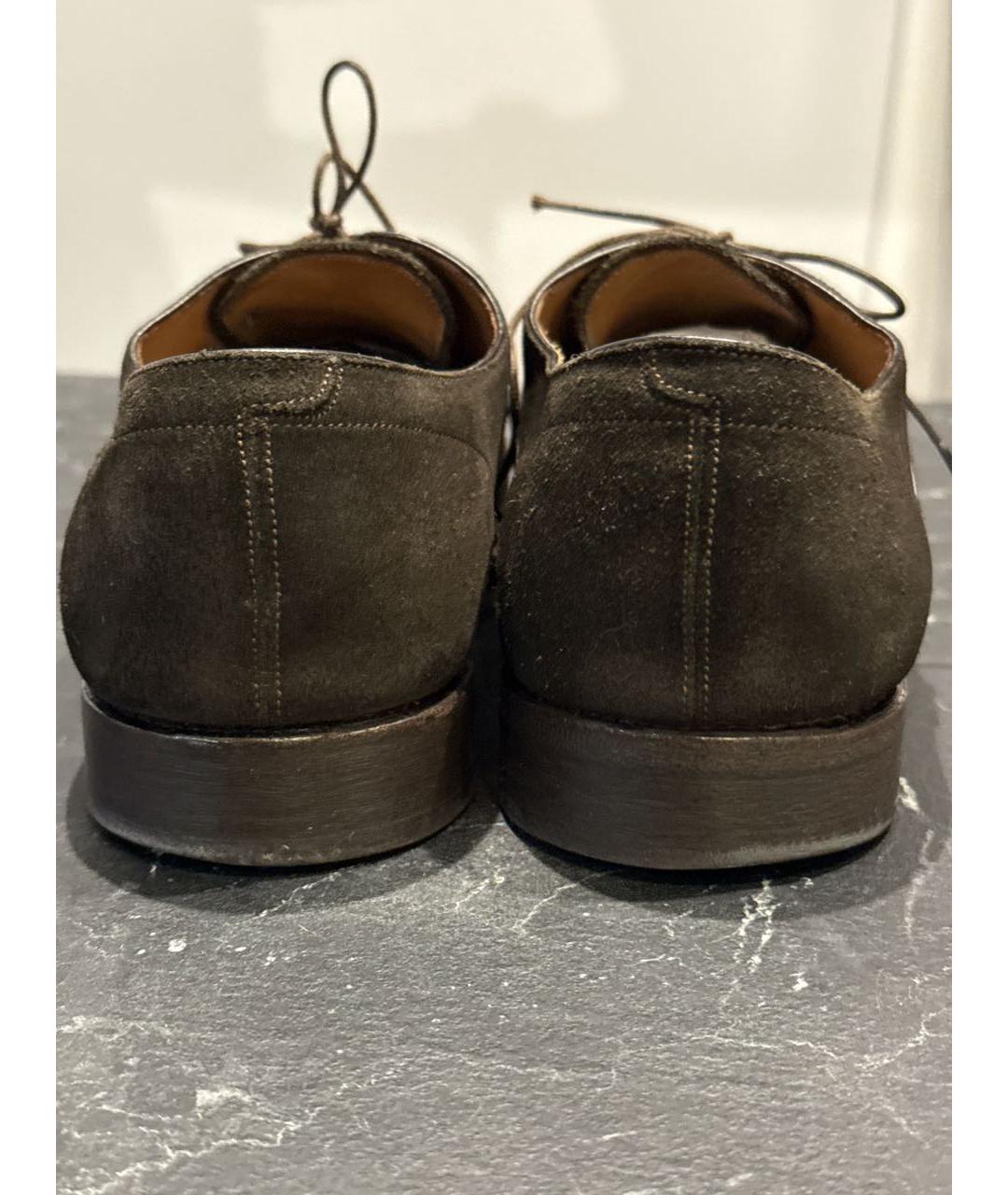FERRAGAMO Антрацитовые замшевые туфли, фото 3