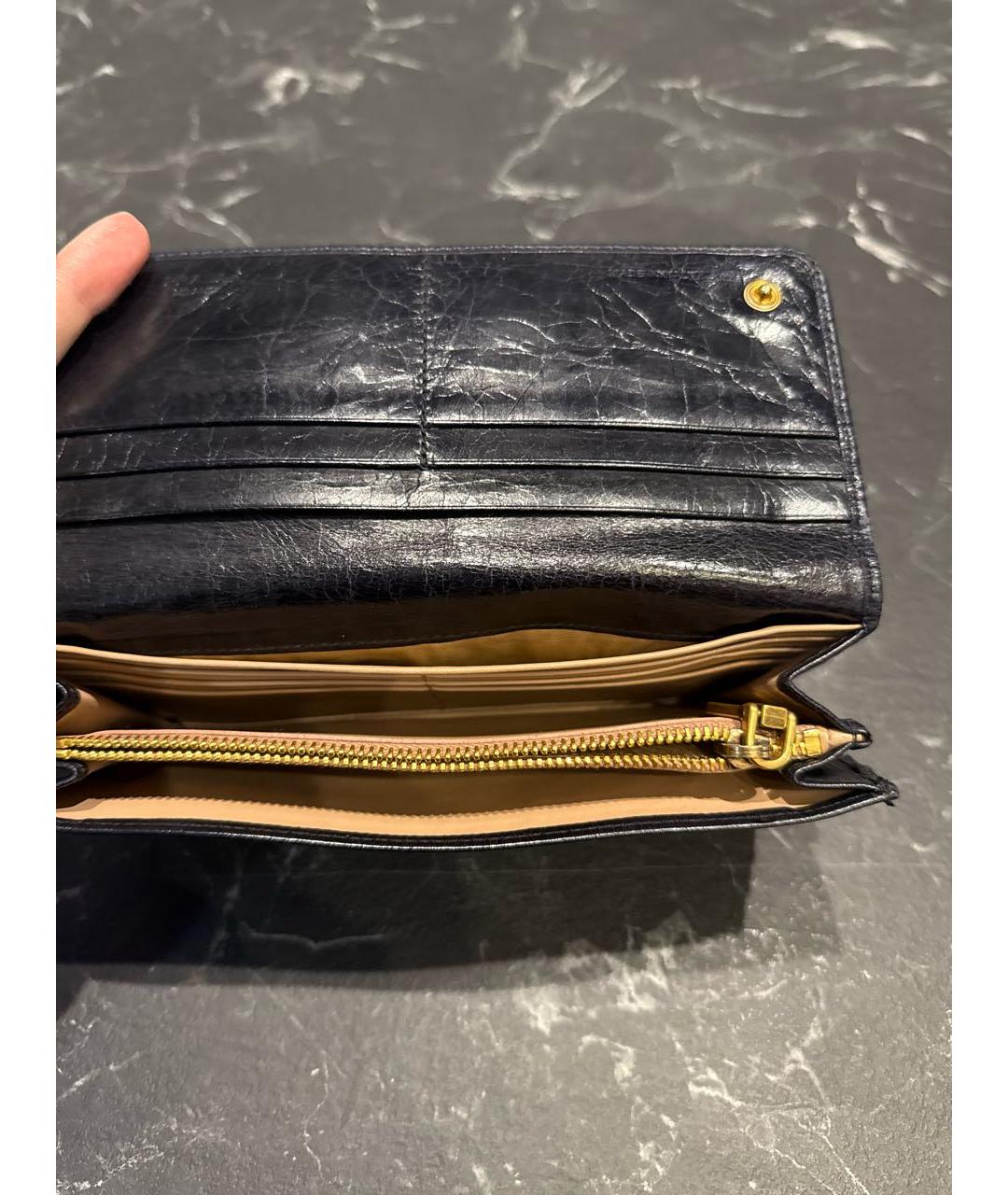 PRADA Темно-синий кожаный кошелек, фото 3