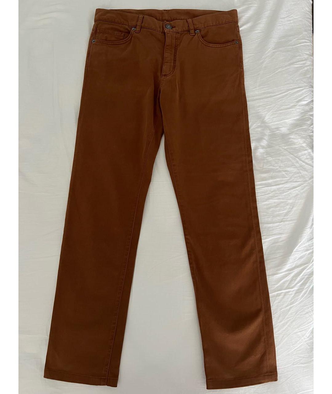 ZEGNA Оранжевые хлопковые повседневные брюки, фото 3