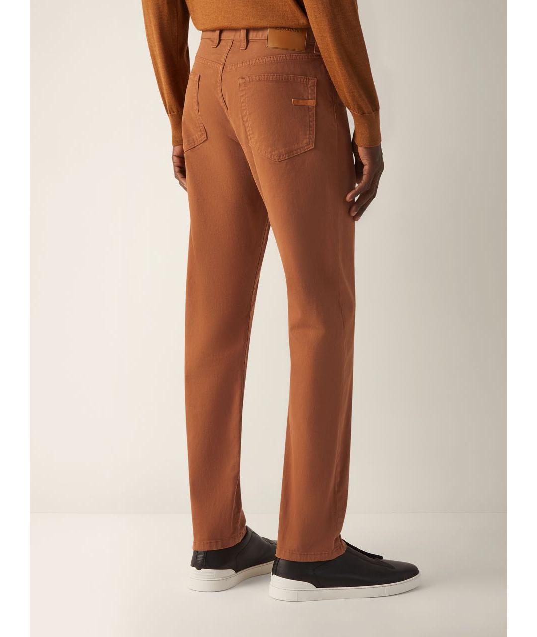 ZEGNA Оранжевые хлопковые повседневные брюки, фото 2