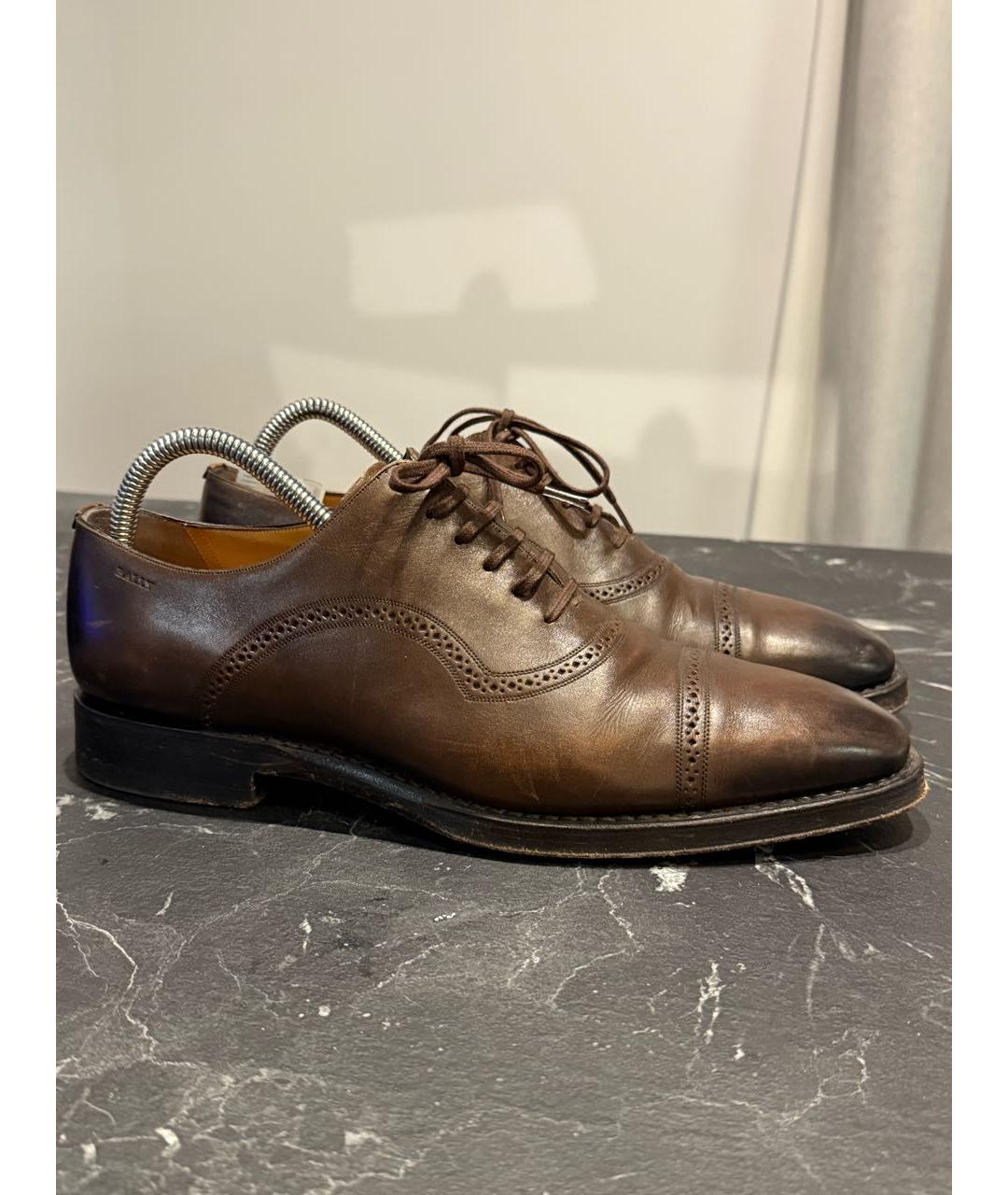 BALLY Коричневые кожаные туфли, фото 5