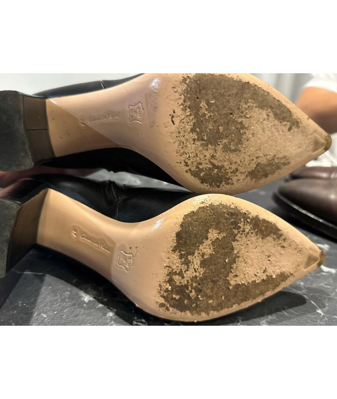 GIANVITO ROSSI Черные кожаные полусапоги, фото 4