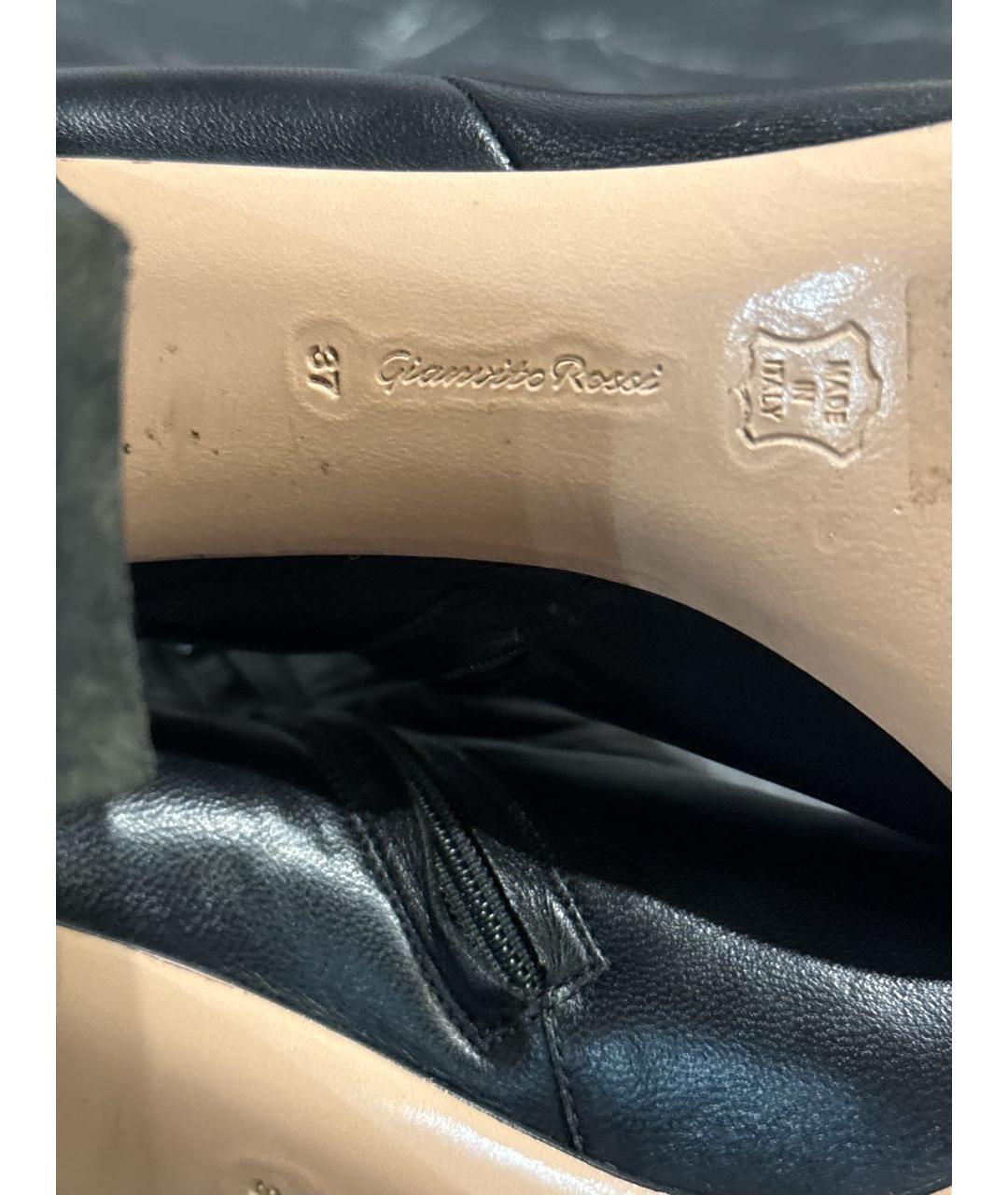 GIANVITO ROSSI Черные кожаные полусапоги, фото 5