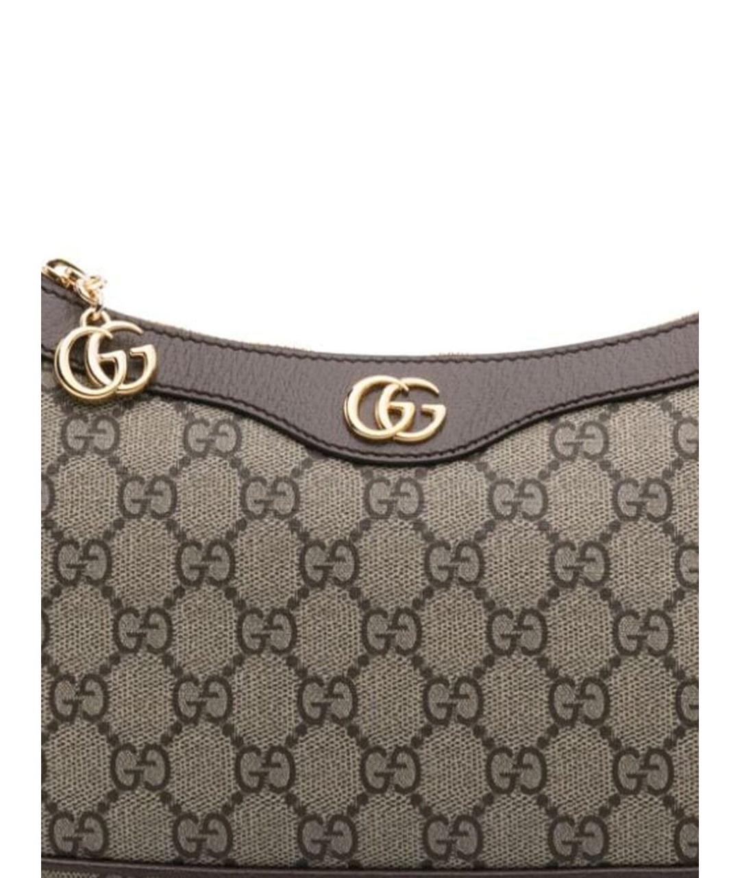GUCCI Бежевая сумка через плечо из канвы, фото 2