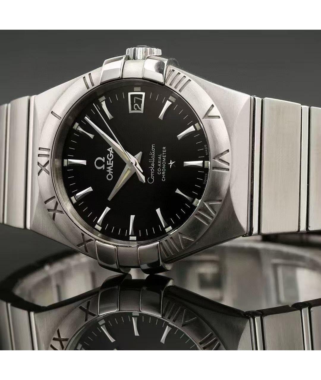 OMEGA Серебряные часы, фото 5