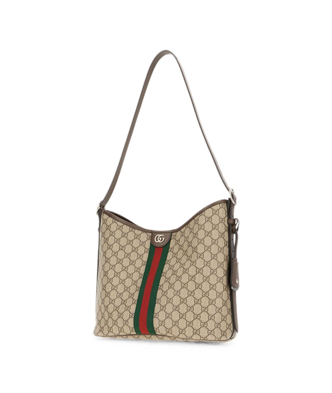 GUCCI Бежевая сумка через плечо из канвы, фото 2