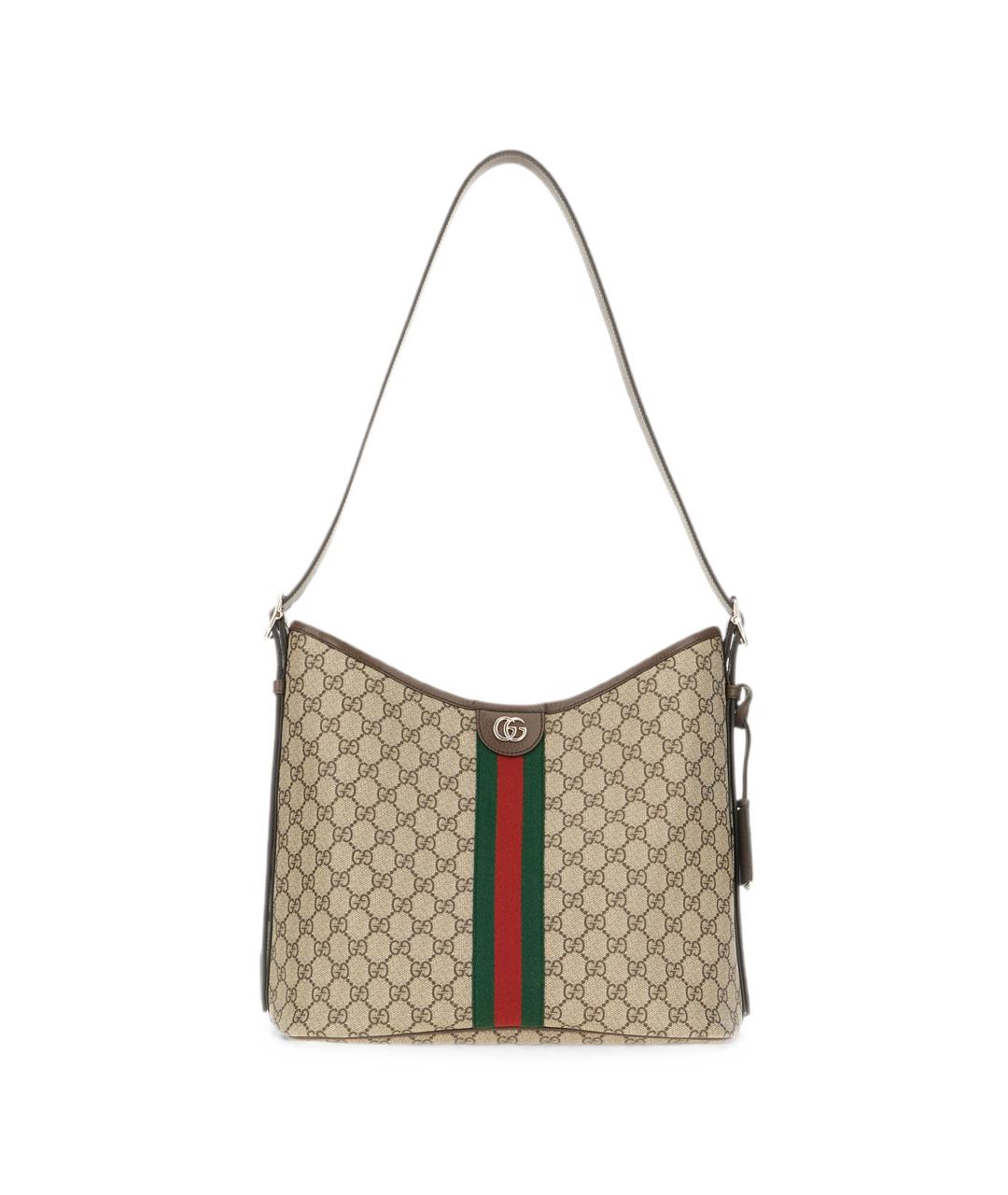 GUCCI Бежевая сумка через плечо из канвы, фото 1