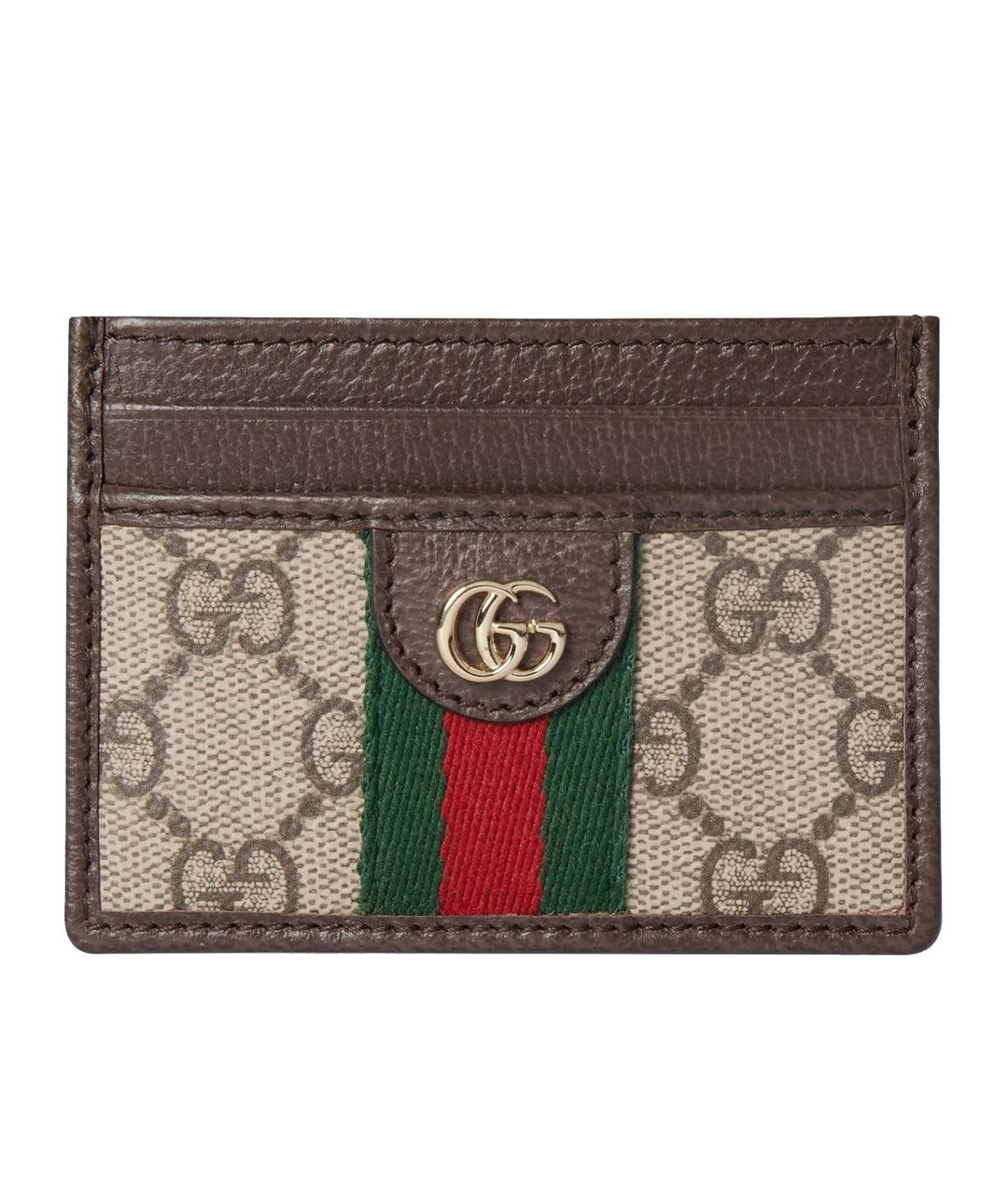 GUCCI Коричневый кожаный кардхолдер, фото 1
