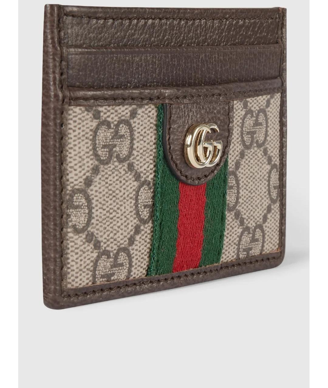 GUCCI Коричневый кожаный кардхолдер, фото 3
