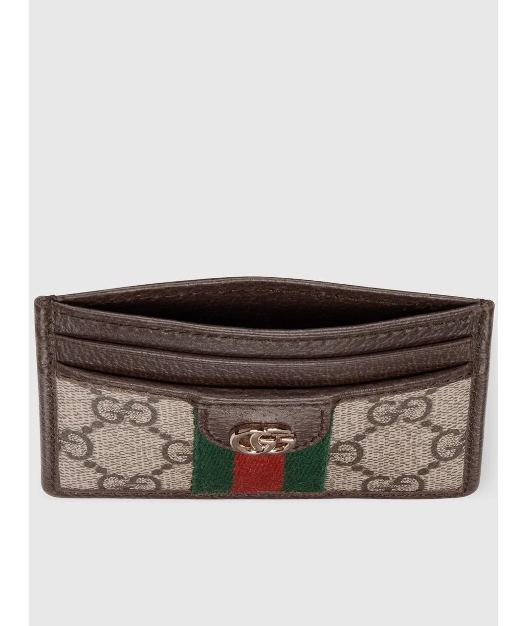 GUCCI Коричневый кожаный кардхолдер, фото 2