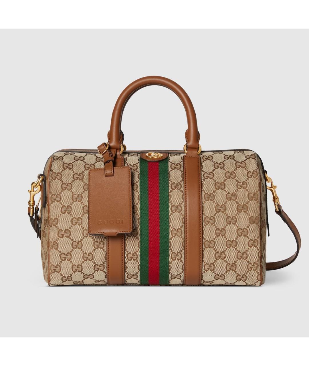 GUCCI Бежевая жаккардовая сумка тоут, фото 6