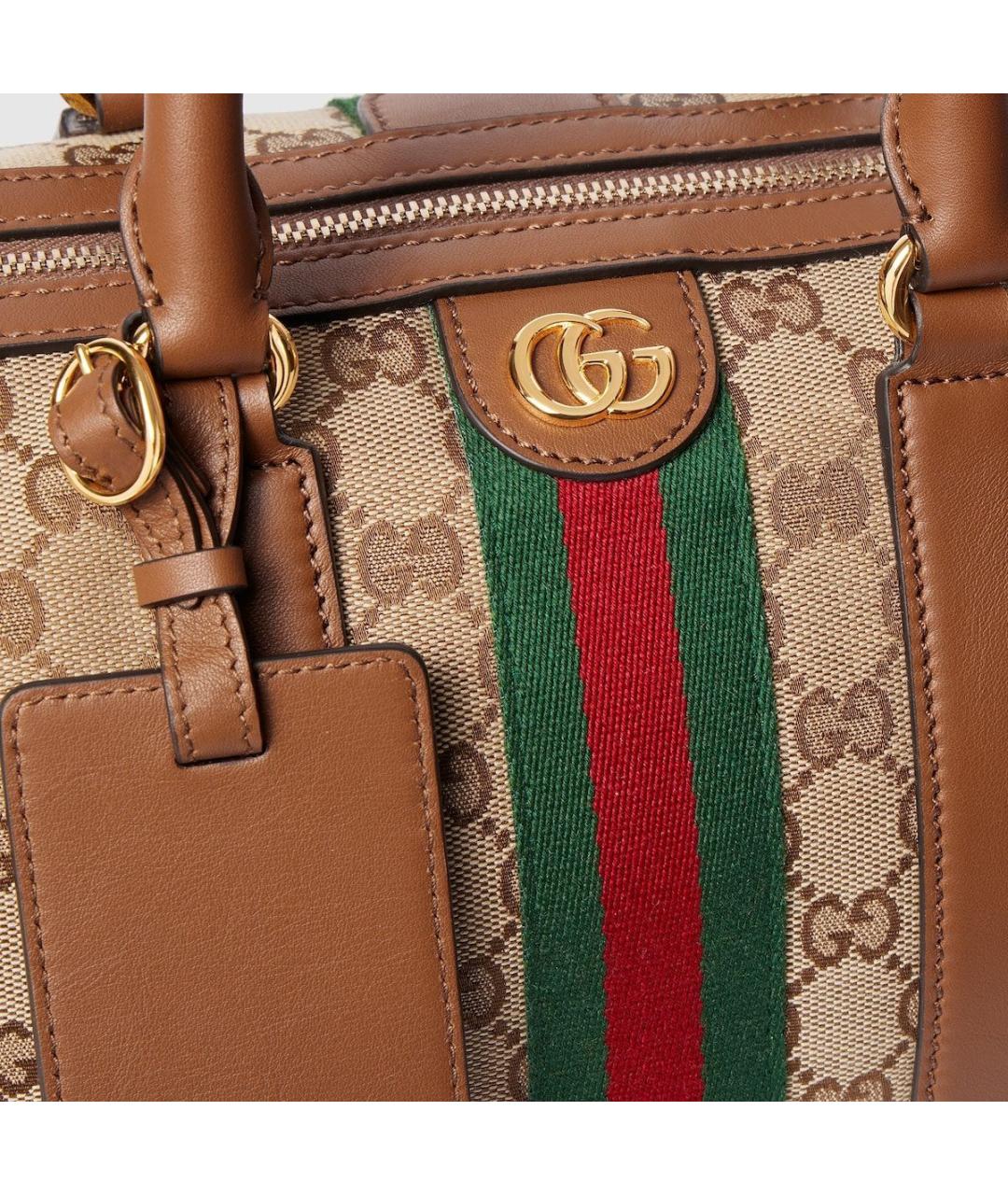 GUCCI Бежевая жаккардовая сумка тоут, фото 3