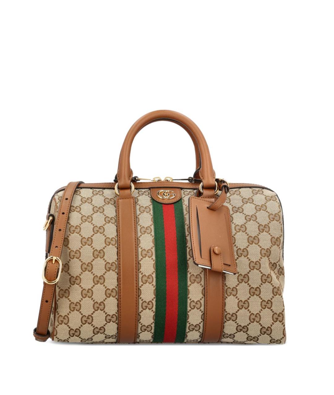 GUCCI Бежевая жаккардовая сумка тоут, фото 5