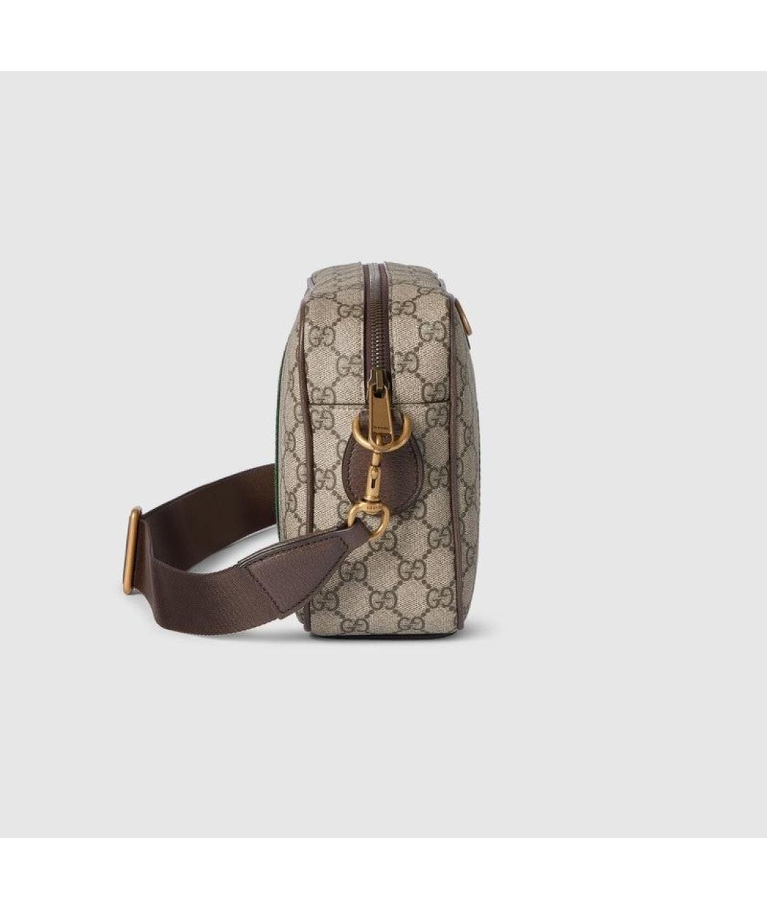 GUCCI Бежевая сумка на плечо из канвы, фото 5
