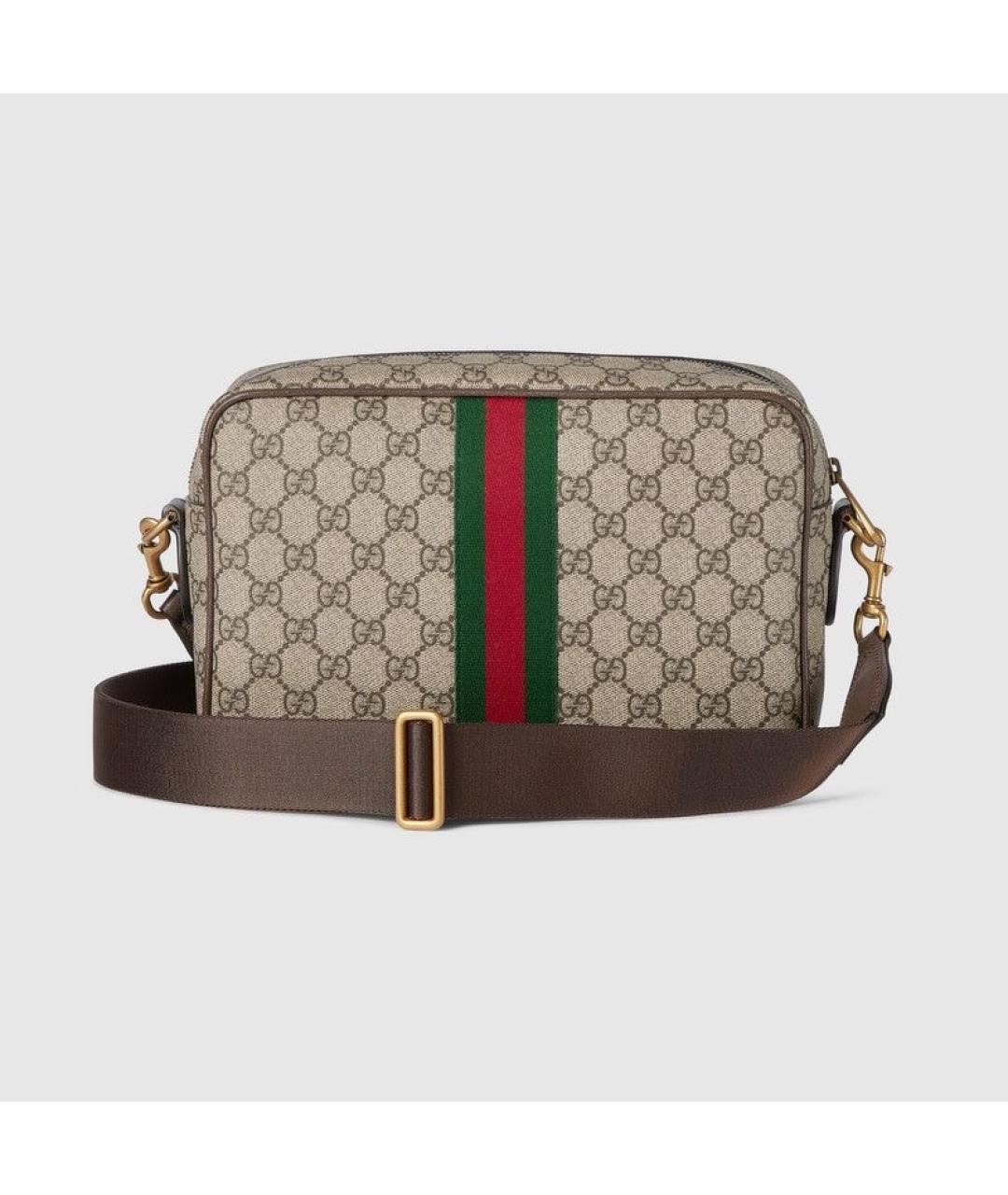 GUCCI Бежевая сумка на плечо из канвы, фото 4