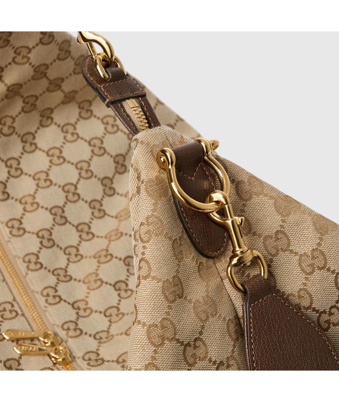 GUCCI Бежевая тканевая сумка на плечо, фото 3