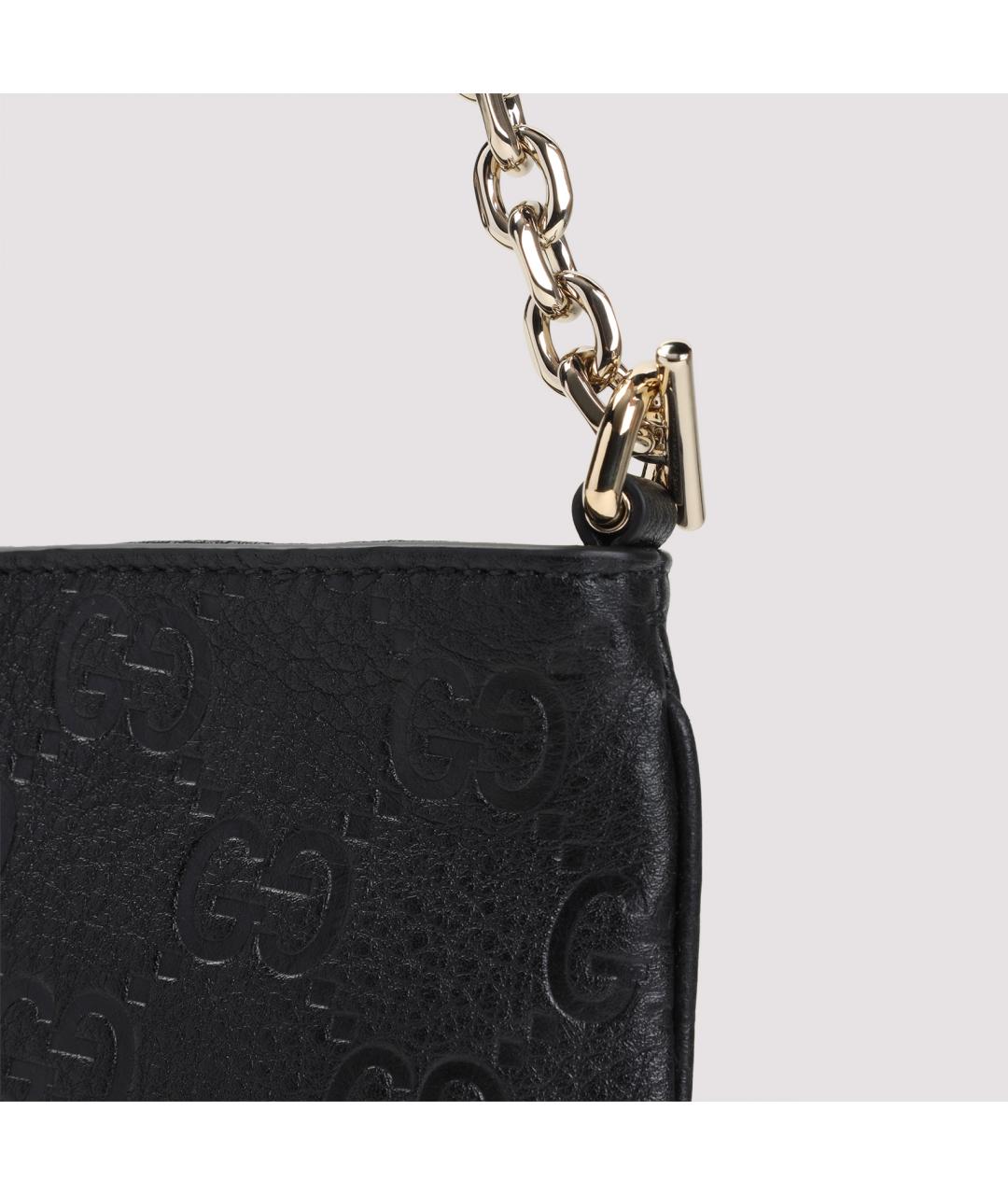 GUCCI Черная кожаная сумка через плечо, фото 4