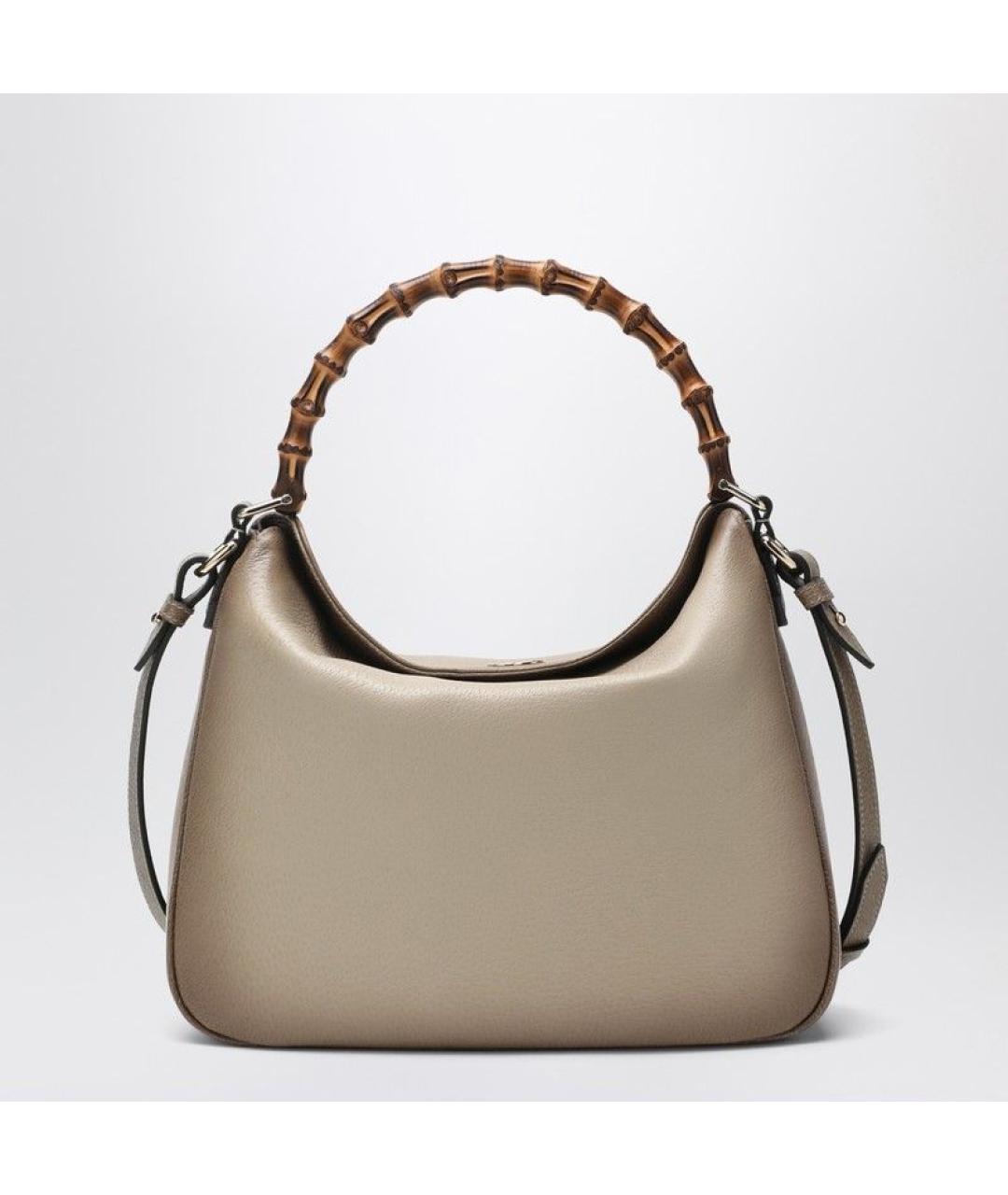GUCCI Бежевая кожаная сумка тоут, фото 2