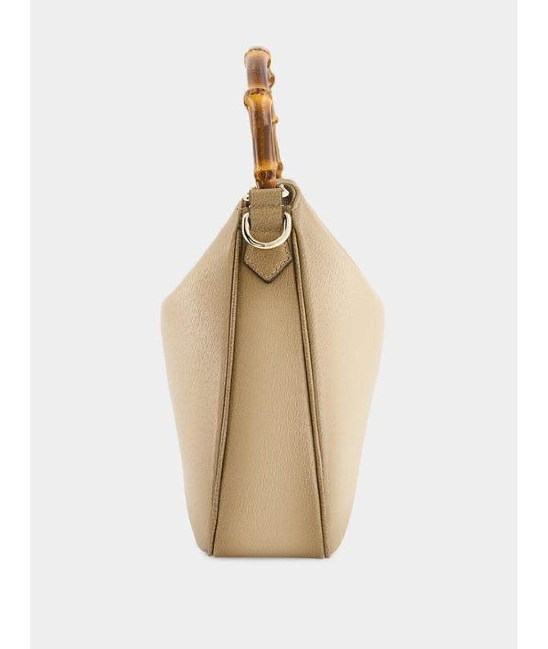 GUCCI Бежевая кожаная сумка тоут, фото 4