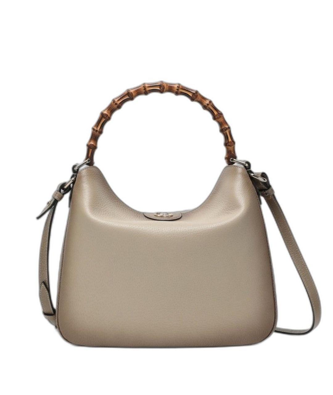 GUCCI Бежевая кожаная сумка тоут, фото 1