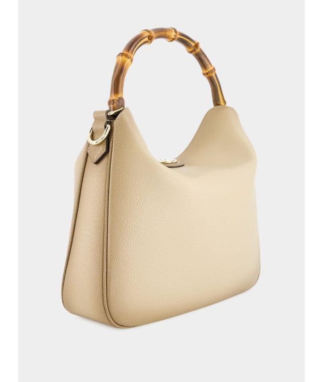 GUCCI Бежевая кожаная сумка тоут, фото 3
