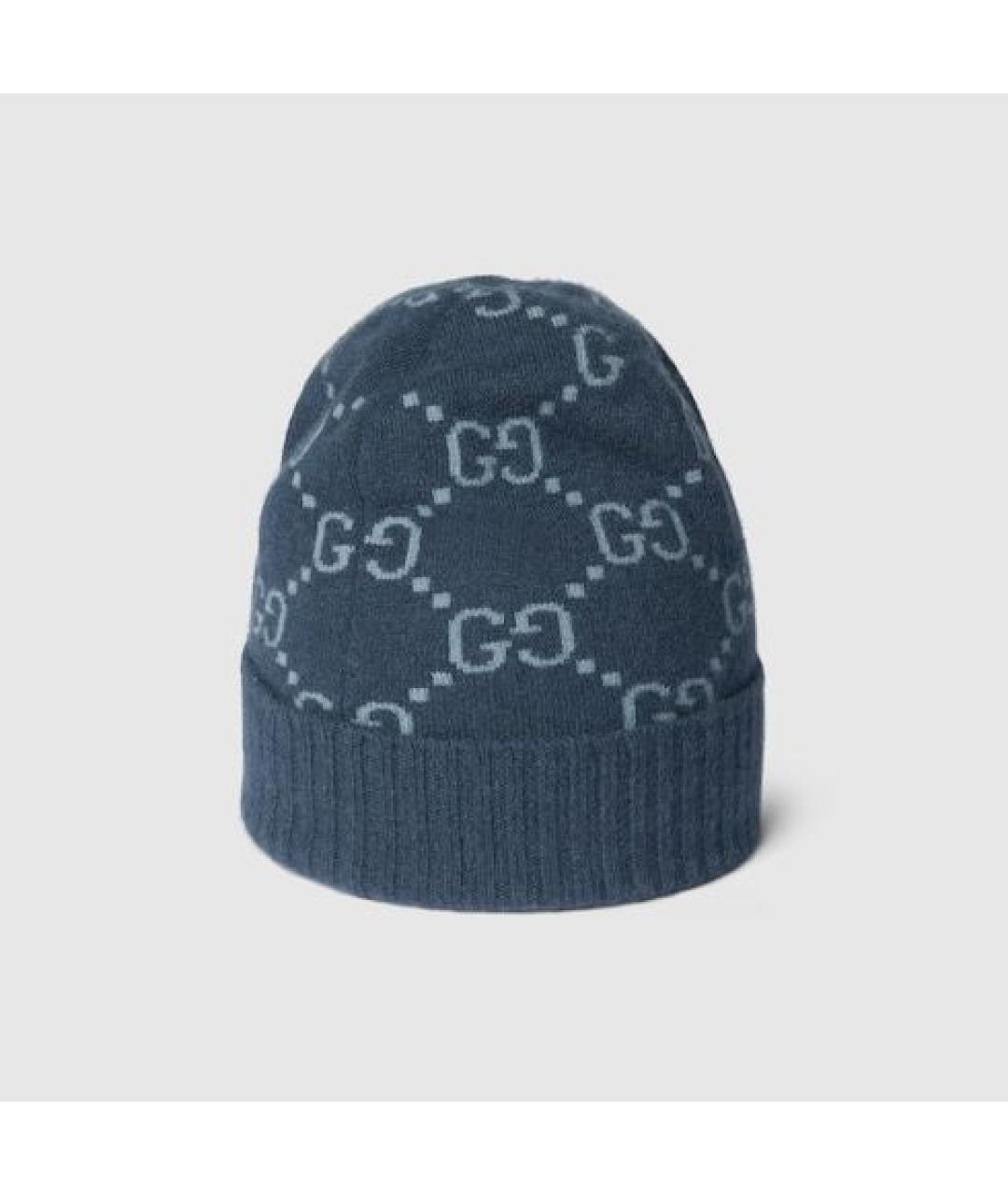 GUCCI Синяя кашемировая шапка, фото 4