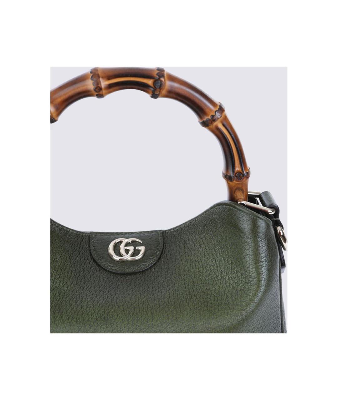 GUCCI Зеленая кожаная сумка тоут, фото 4