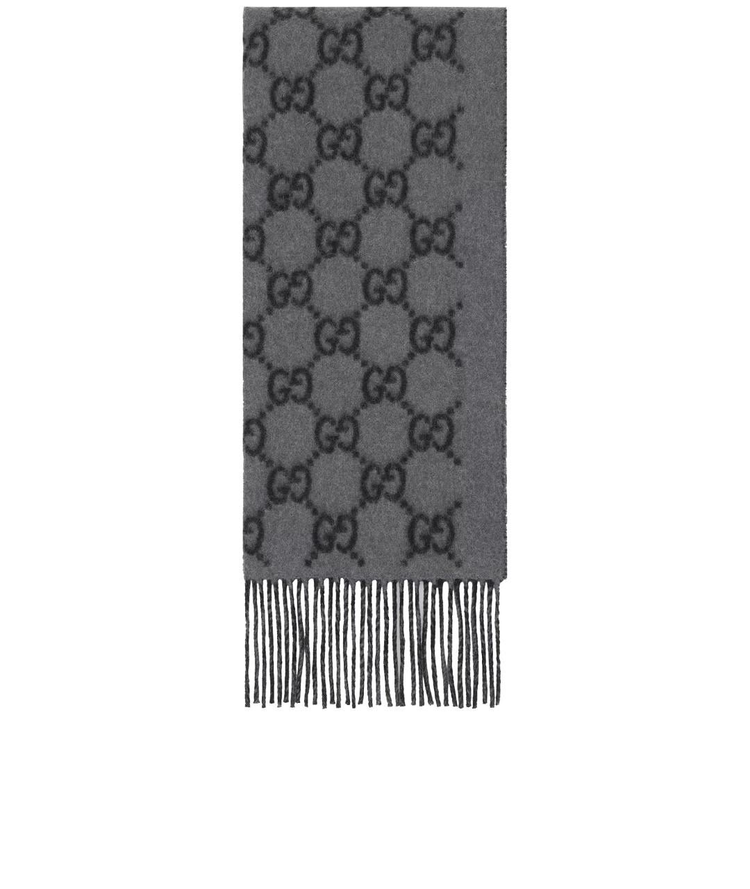 GUCCI Серый кашемировый шарф, фото 2