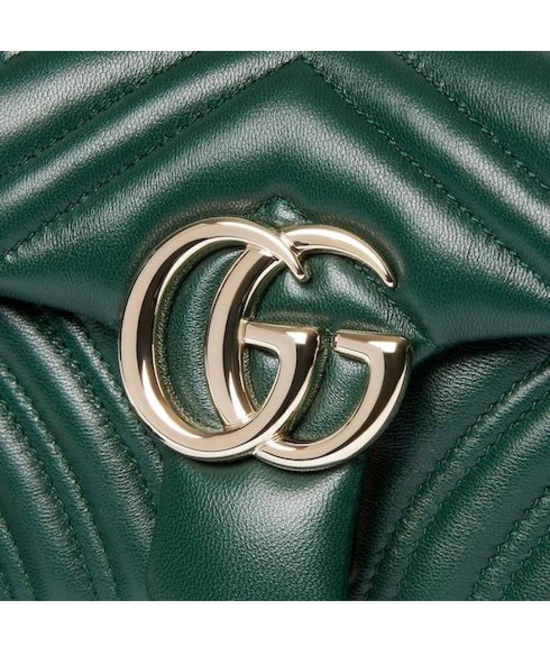 GUCCI Зеленая кожаная сумка с короткими ручками, фото 3
